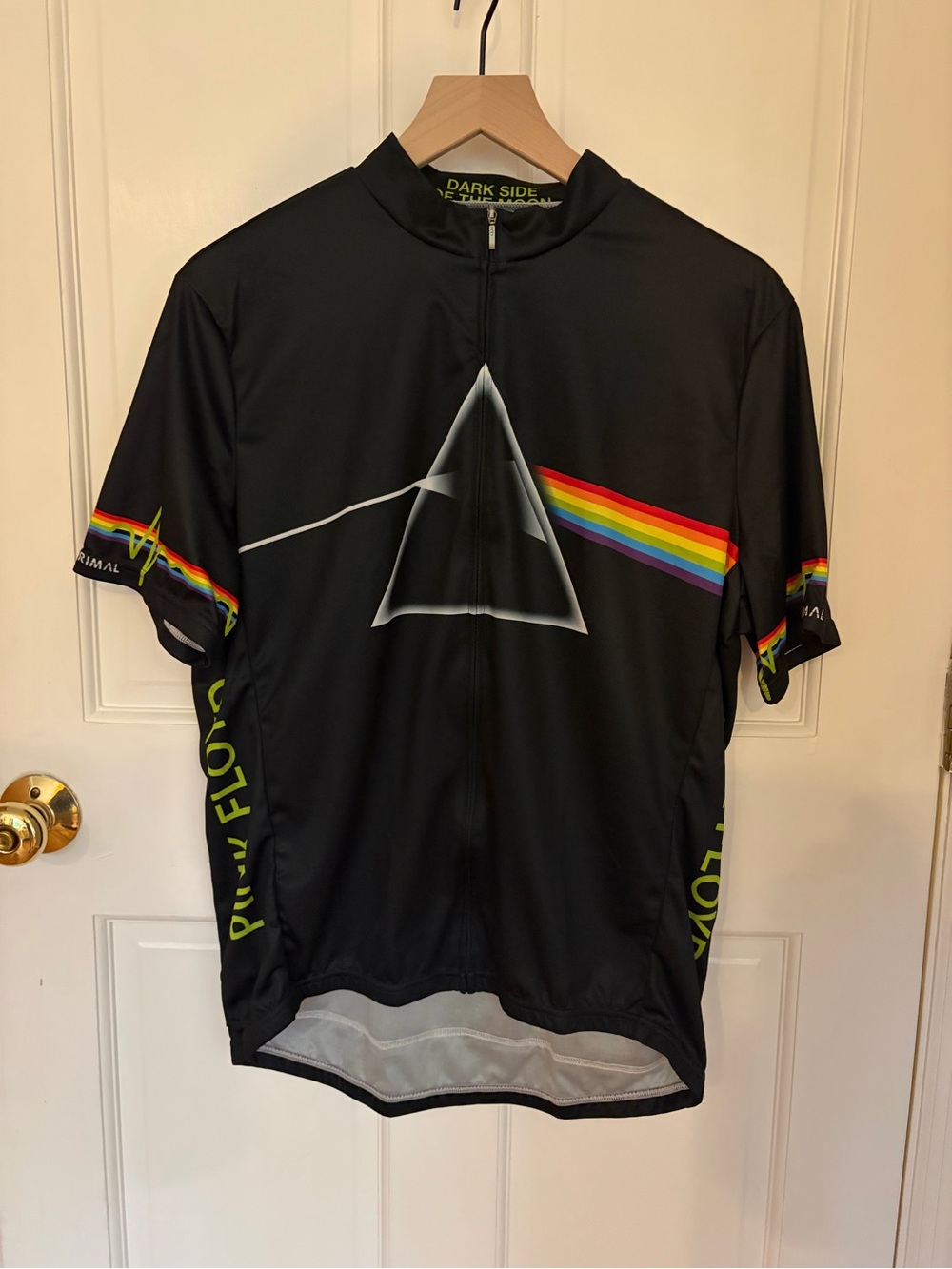 Pink Floyd Black Cycling Jersey with Prism Rainbow Graphic
